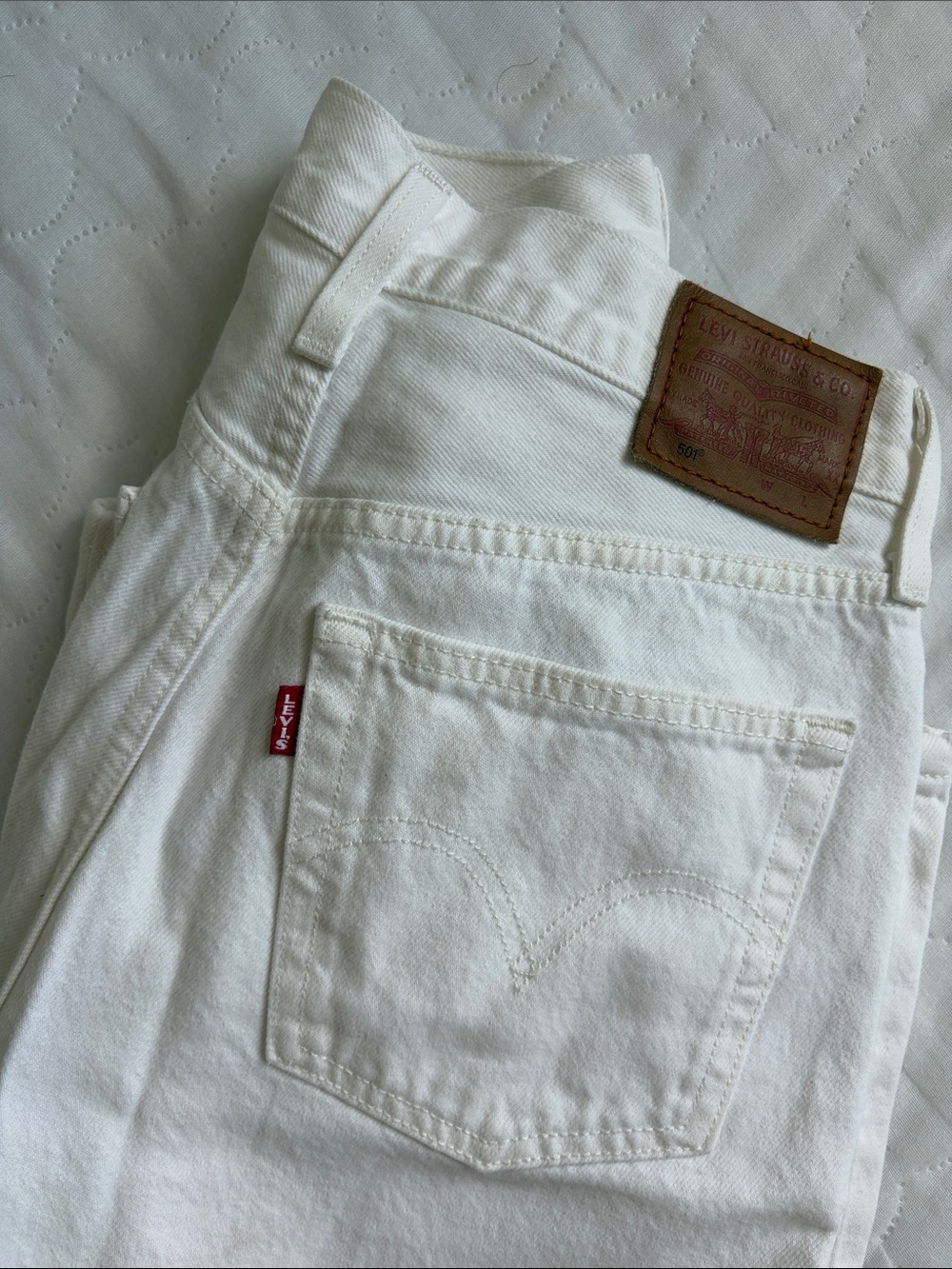 Levi's 501 White Denim Jeans - W27 L30